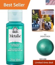 Non-Toxic 2 Ounce Metallic Acrylic Paint in Emerald Green for Art Projects