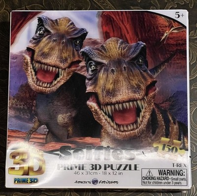 Selfies Prime 3D Puzzle T-Rex 150 Pieces 18 X12  Howard Robinson Fun Puzzle