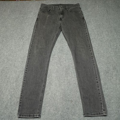 Levi's 512 Men's Dark Gray W33 L34 Slim Taper Stretch Denim Jeans