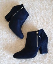 GRACELAND Stiefeletten Stiefel Boots blau Reißverschlüsse Absatz 40