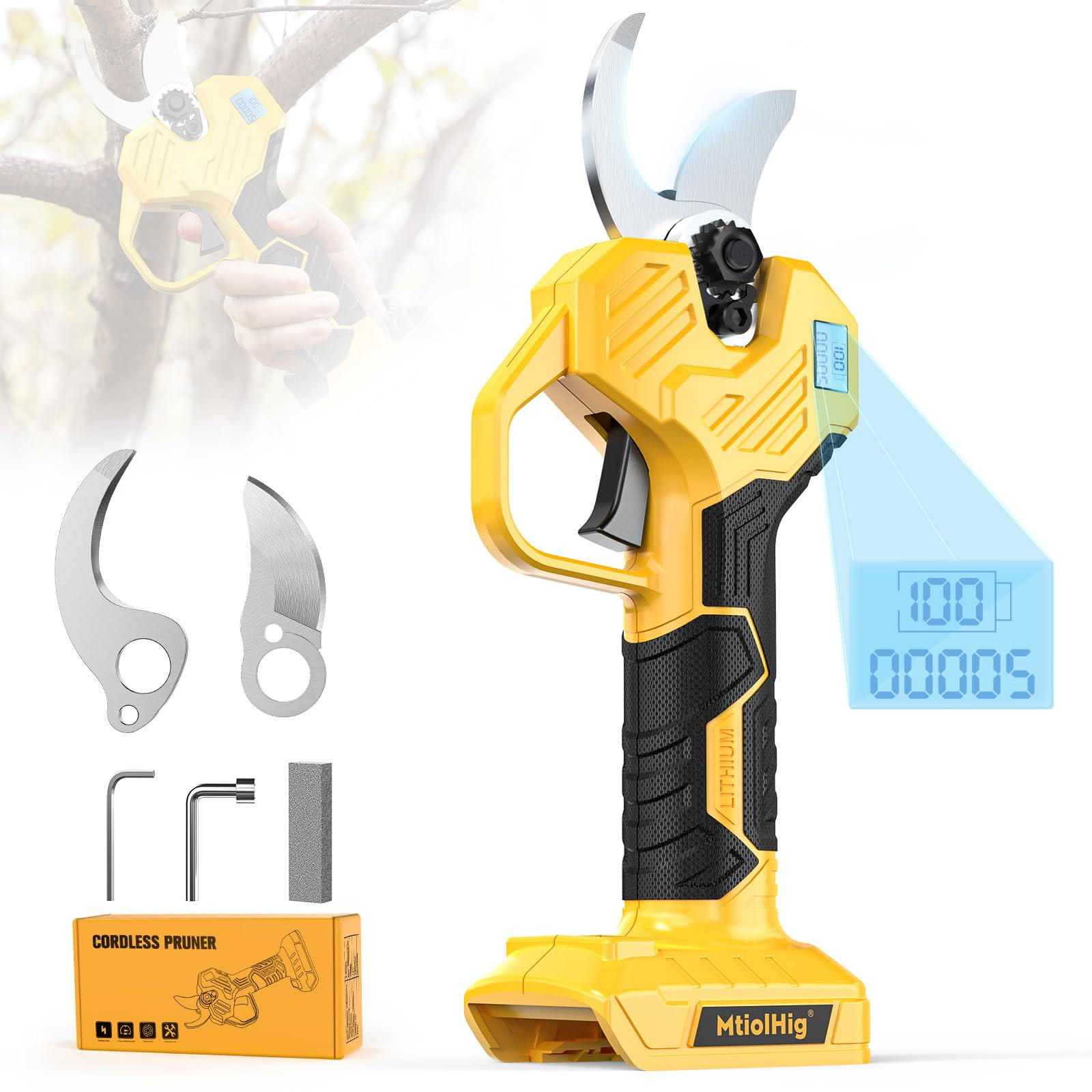 Cordless Pruning Shears 1.5-2 Inch Cut Electric Garden Trimming Tool by DeWalt