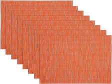 Placemats Set of 8 Woven Vinyl Place Mats for Dining Table Wipe Clean Heat Resis