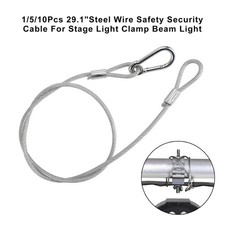 1/5/10Pcs 29.1"Steel Wire Safety Security Cable Fit Stage Light Clamp Beam Light