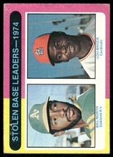 1975 Topps 1974 Stolen Base Leaders Bill North / Lou Brock LL #309