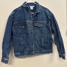 Calvin Klein Denim Trucker Jacket Men Medium Vintage Distressed 80's Made in USA
