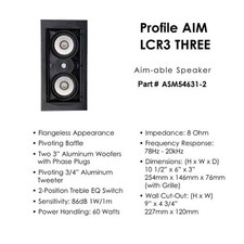 SpeakerCraft AIM LCR3 Three - Pivoting Home Cinema Speaker- each - NEW IN BOX