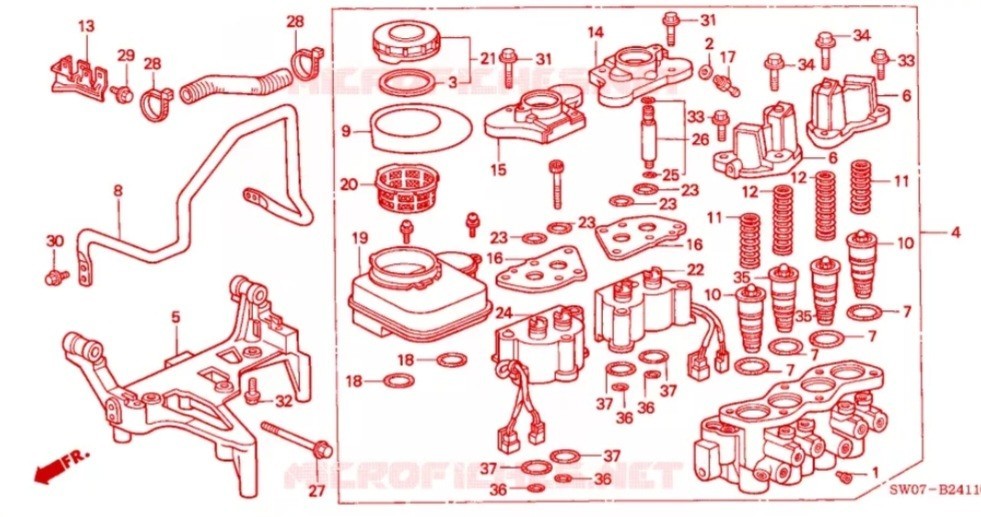 1997-99 Honda/Acura NSX ABS/ALB Modulator O-Ring Replacement/Rebuild Kit NA1 NA2