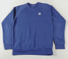 Adidas Originals Sweatshirt Mens Large Blue Trefoil Crewneck Fleece Pullover