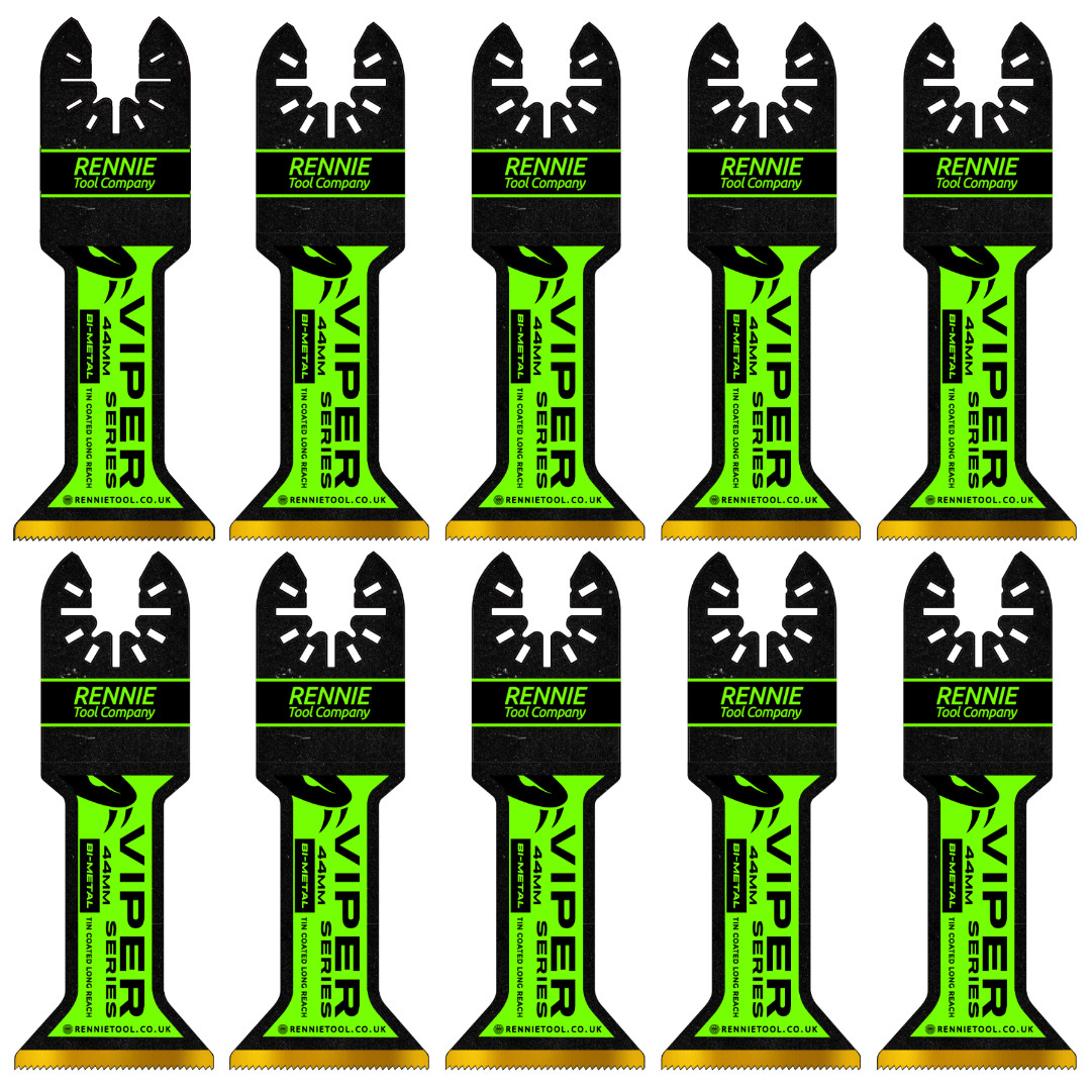 44mm Wide Bi-Metal Long Reach Oscillating Multi Tool Blade Tin Coated Universal