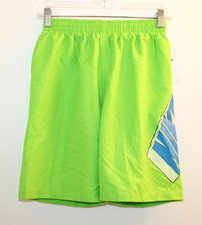 NWT Nike Big Boys Solid Lime Green Large Logo Mesh Lined Swim Trunks sz XL