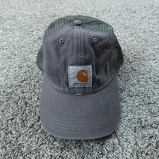 Carhartt Hat Cap Mens One Size Gray Trucker Mesh Adjustable Snap Back Logo Patch