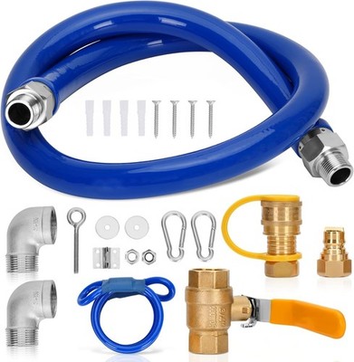 1675kit48 Safety System Kit, Commercial 48'' Gas Hose Connector Kit, 3/4 Quick Di