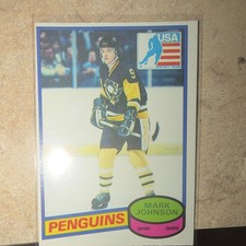 Topps 1980-81 Mark Johnson Pittsburgh Penguins #69 Rookie Base Set NHL