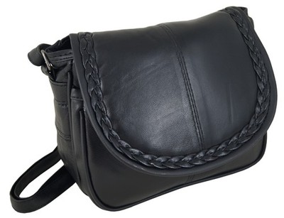 kleine Damen Handtasche Umhängetasche Abendtasche Echt Leder Nappa Schwarz Weich