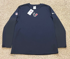 Houston Texans Nike Therma Fit Scripted To Win Sideline LS Fleece Crew Sz L New