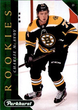 Charlie McAvoy 2017-18 Upper Deck Series 1 Parkhurst Rookie Card #PR-4. rookie card picture