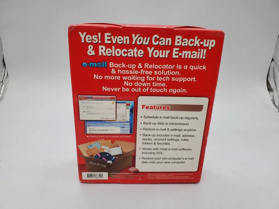 E-m@il Backup & Relocator (Fogware Software, Windows 90,2000,XP, CDROM) VTG NEW! - Image 2 of 4