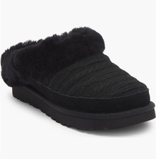 New Women's UGG Black Cluggette Genuine Shearling Slipper Size 11