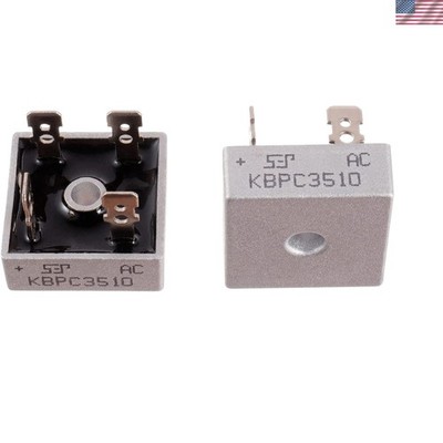 Durable KBPC3510 35A 1000V Silicon Diodes for Electronics Projects - 2 Pack