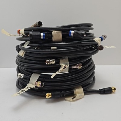 Coaxial Coax Cable SAT CATV HDTV BLACK - Lot of 7 - 4ft, 6ft(3), 8ft, 18ft, 31ft