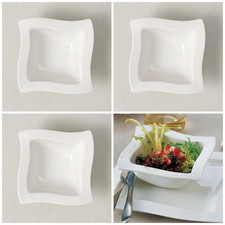 Villeroy Boch New Wave 6" All Purpose Bowl Caffe Mod White Germany Set 1748