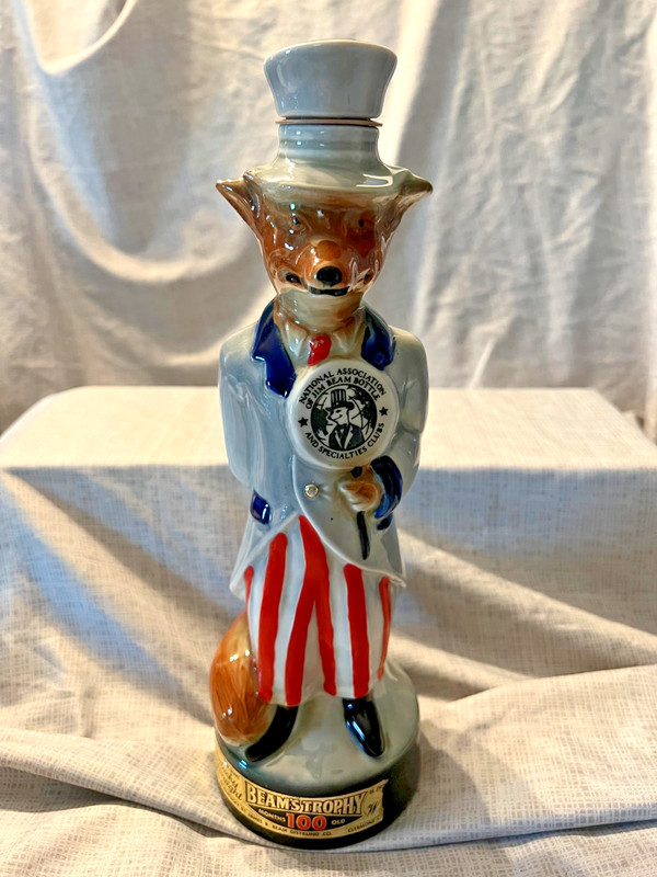 jim beam collectible decanters Uncle Sam Fox EMPTY
