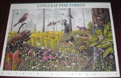 USPS 2002 LONGLEAF PINE FOREST $.34 SHEET OF 10 STAMPS NATURE OF AMERICA - NEW