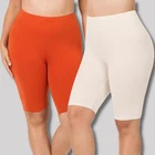 1X 2X 3X Women's Premium Cotton Bermuda Shorts Soft Stretch Bike Biker Leggings