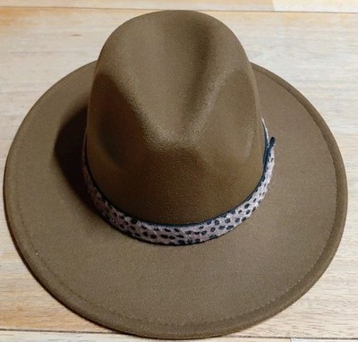 Cutely Covered Womens One Size Brown Wide Brim Felt Fedora