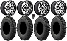MSA Portal 14" Wheels Machined 30" MotoRally Tires Kawasaki Brute Force IRS