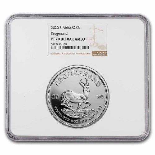 2020 South Africa 2 oz Silver Krugerrand PF-70 NGC
