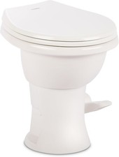 Model 410 Complete RV Toilet   Round Porcelain Bowl Universal Fit  2-Bolt Mount