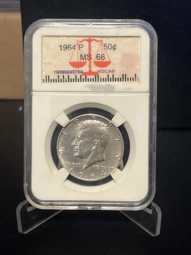 1964-P Kennedy Half Dollar 90% Silver  NGCA MS 66 Old Holder