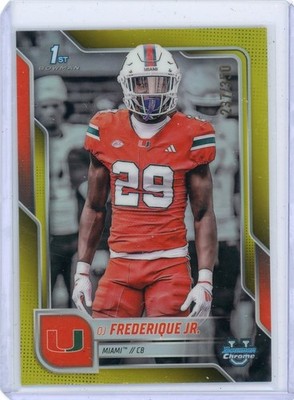 2025 Bowman Chrome University Yellow /350 OJ FREDERIQUE JR. #92!