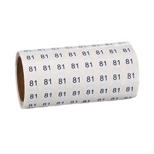 0.4" Small Round Number Stickers Roll, 1000 Pcs Circle Labels, Black Number 81