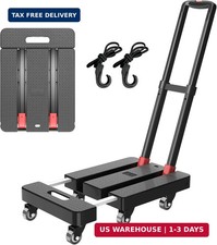 Folding Hand Truck, 500 LBS Heavy Duty Foldable Dolly Cart with Wheels, Telescop