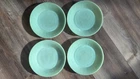 Set 4 Vintage Fire-King Jane Ray Jadeite 9" Dinner Plates Excellent