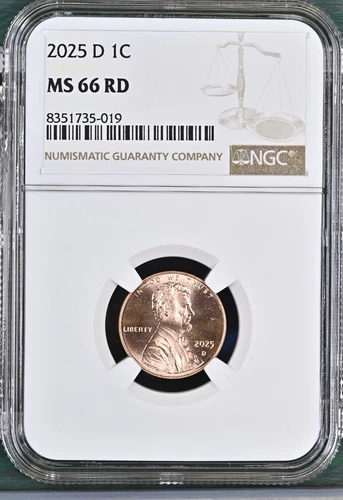 2025-D LINCOLN UNION SHIELD CENT PENNY NGC MS66RD BU UNC DETAILED COIN #I