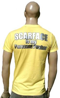 De Puta Madre 69 Scarface is my Personal Pusher Yellow Foil Clubwear T-Shirt XL