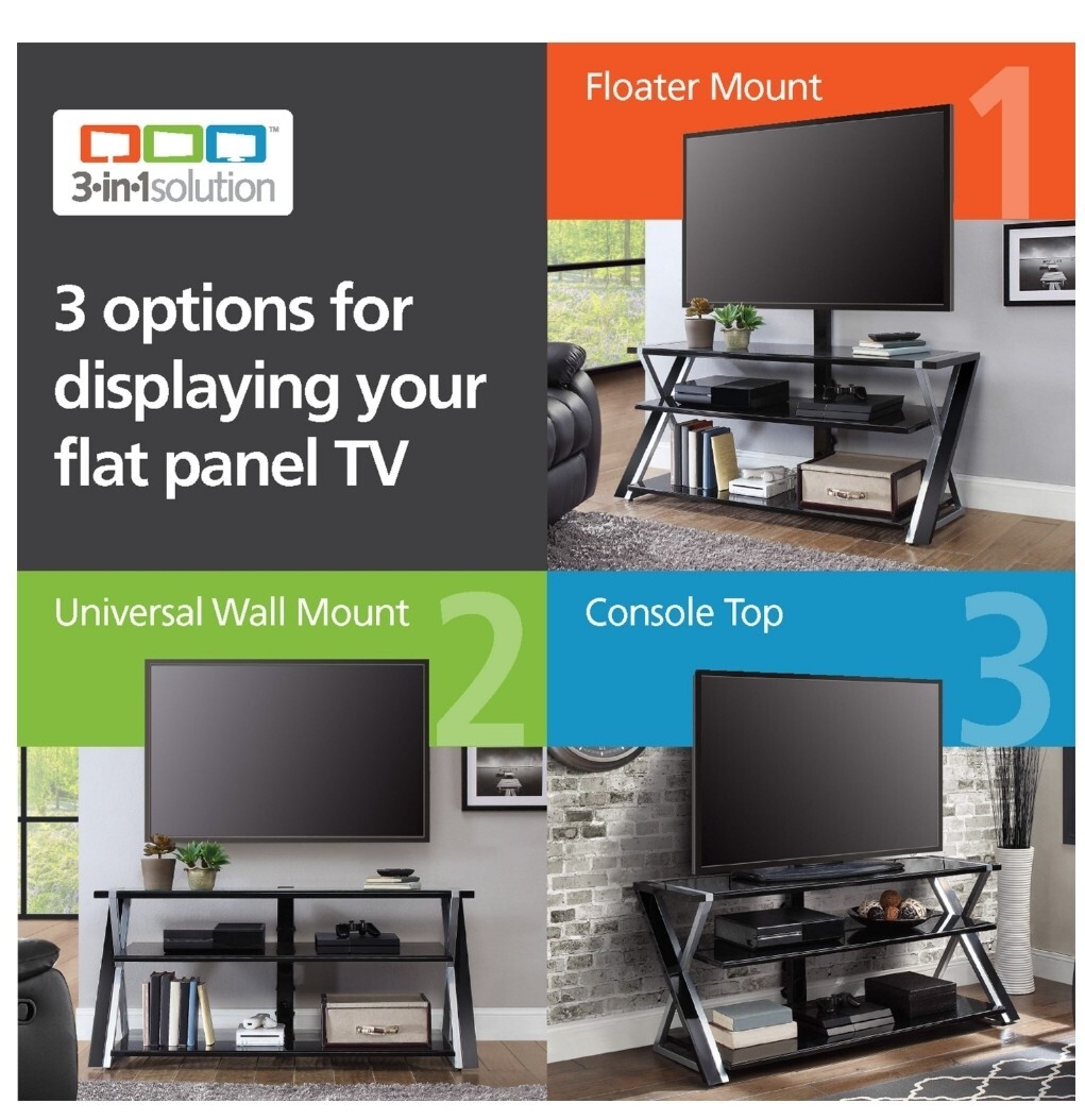 Whalen Xavier 3-in-1 Television Stand, Black | eBay