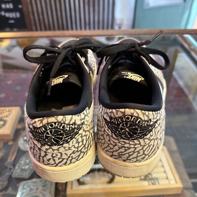 Jordan 1 low elephant print black white grey size 9.5 | eBay