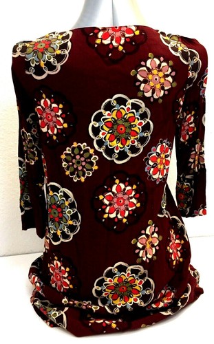 Blusa floral para mujer Fossil manga 3/4 talla S - Imagen 6 de 9