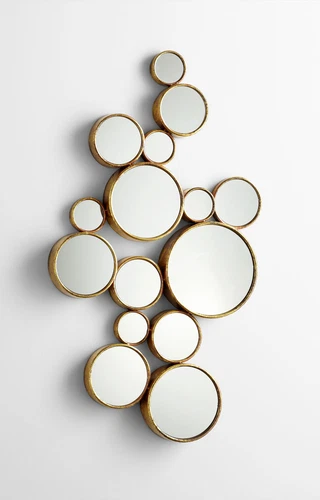 Bubbles Mirror Modern Gold Iron Wall Sculpture Mid Century ~ 05825 Cyan Design - Picture 5 of 7