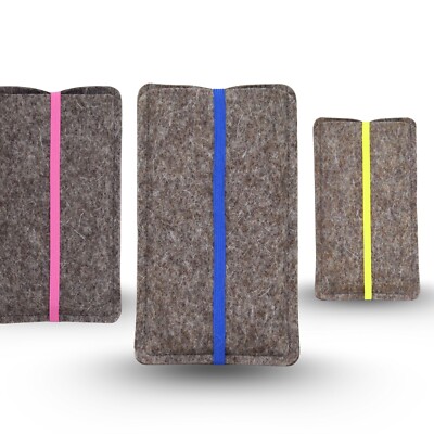 Handyhülle aus Filz mit Gummiband für iPhone Samsung Fairphone Handytasche
