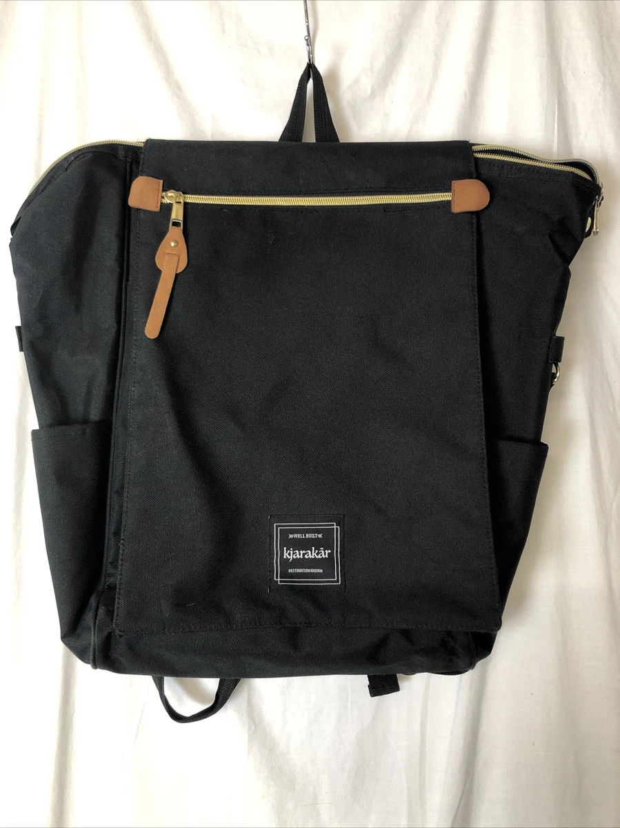 KJARAKAR Black Commuter School Laptop Nylon Backpack Bag Messenger | eBay