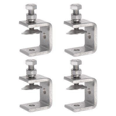 Stainless Steel C-Clamp with 30mm Wide Jaw Opening for Woodworking Welding 4 Pcs