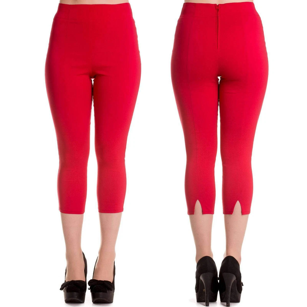 Red capri pants clearance