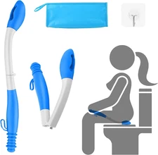 Foldable Butt Wiper, Jhua 15.7" Toilet Aids for Wiping, Comfort Silicone Bottom