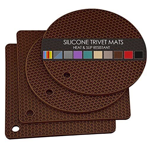 4 Pack Silicone Trivet Mats, Multi-Purpose Hot Pot Holder Hot Pads for Table  