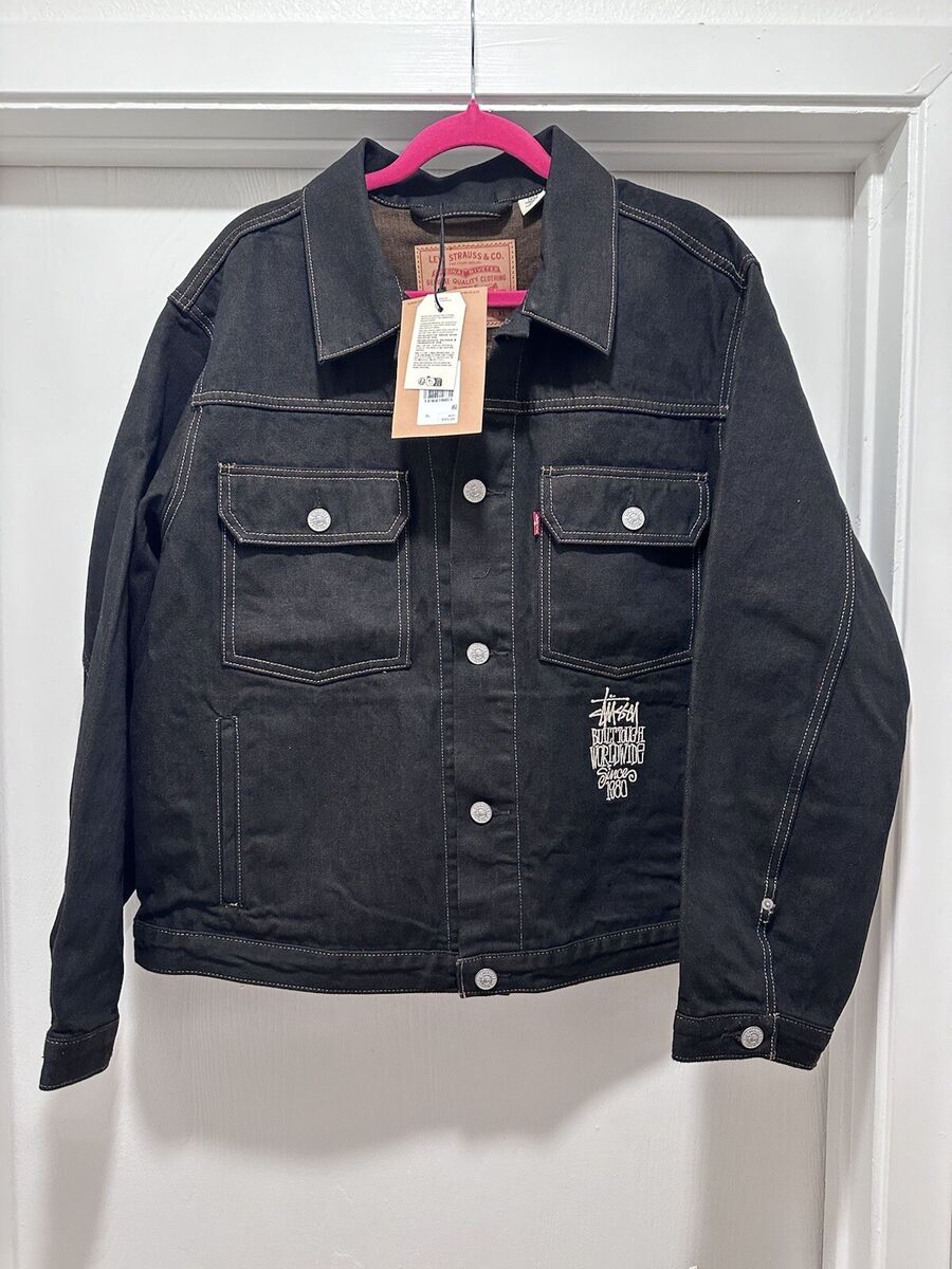 Stüssy Levi's Crispy Rinse Trucker Jacket Black/Brown Size X Stüssy Levi's Crispy Rinse Trucker Jacket Black/Brown Size X